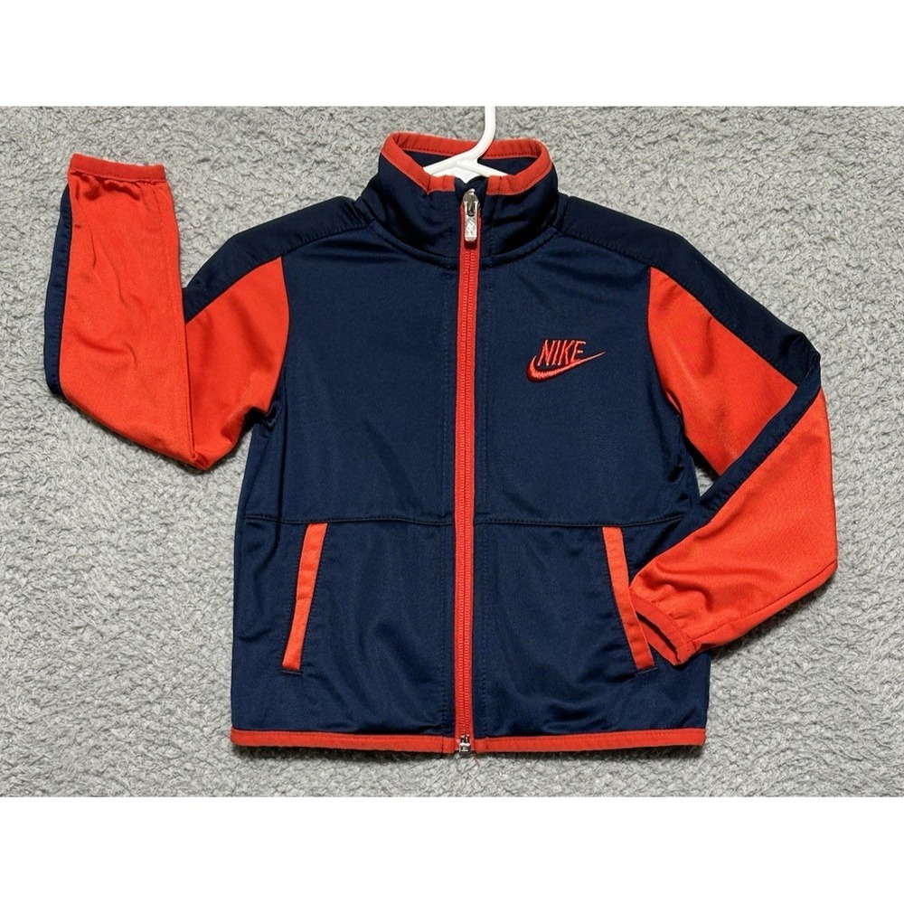 Nike Jacket Boys 24 Months Blue And Red DriFit Full Zip Outdoor Play Casual